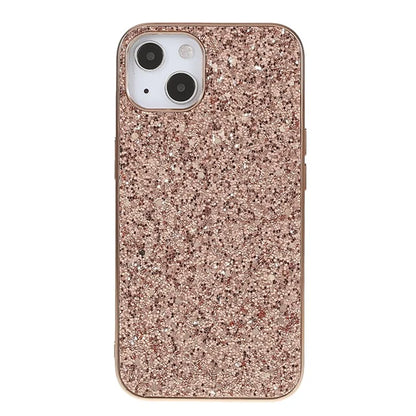 For iPhone 15 Plus Glitter Phone Case Electroplating TPU Frame PC Back Cover