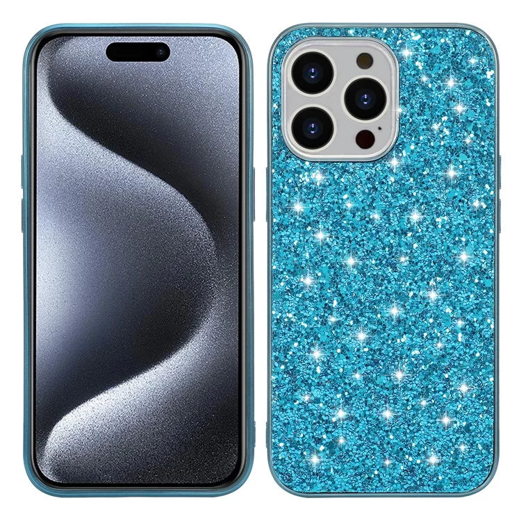 For iPhone 15 Pro Phone Case Electroplating TPU Frame + PC Back Phone Cover