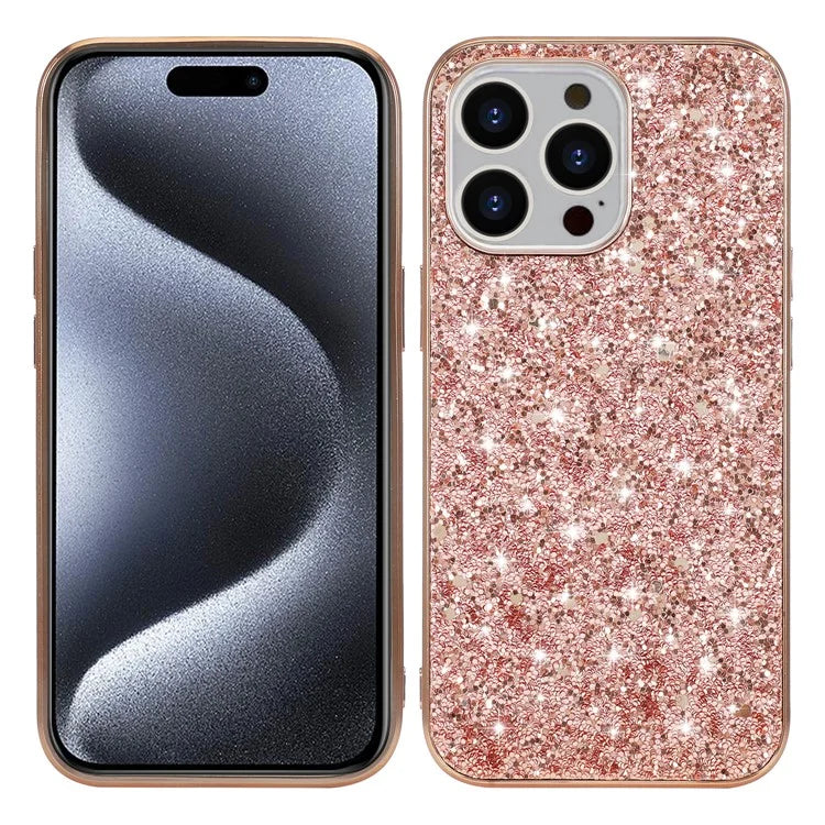 For iPhone 15 Pro Phone Case Electroplating TPU Frame + PC Back Phone Cover