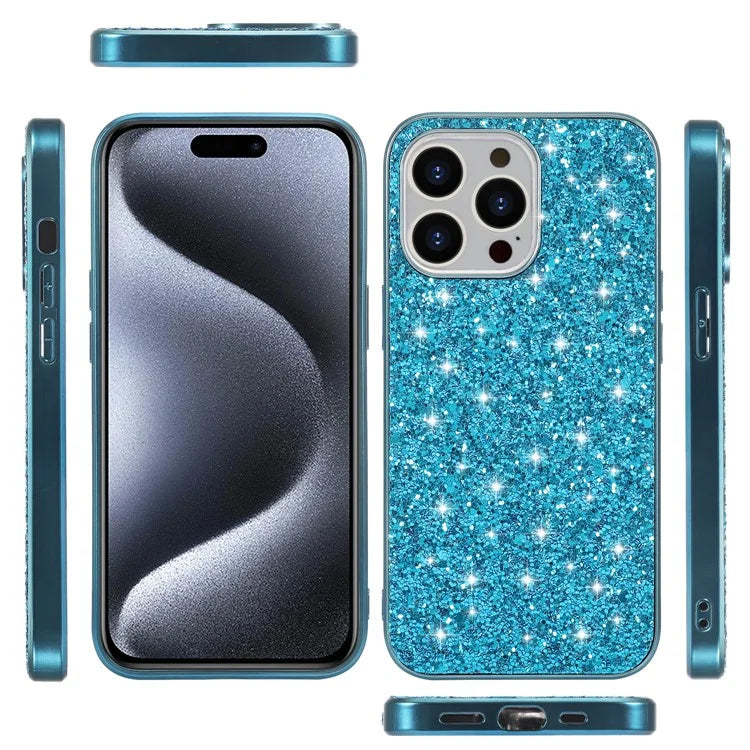 For iPhone 15 Pro Phone Case Electroplating TPU Frame + PC Back Phone Cover