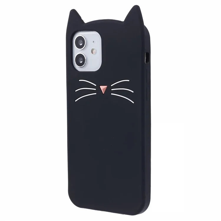 For iPhone 12 Pro Max 6.7 inch Case Anti-fall 3D Moustache Cat Phone Protective Cover