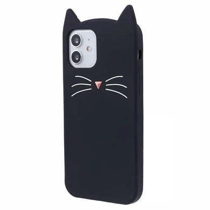 For iPhone 12 Pro Max 6.7 inch Case Anti-fall 3D Moustache Cat Phone Protective Cover