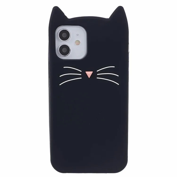 For iPhone 12 Pro Max 6.7 inch Case Anti-fall 3D Moustache Cat Phone Protective Cover