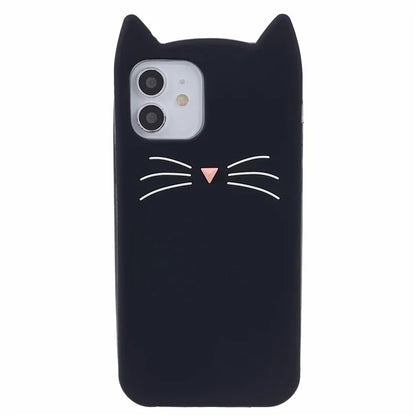 For iPhone 12 Pro Max 6.7 inch Case Anti-fall 3D Moustache Cat Phone Protective Cover