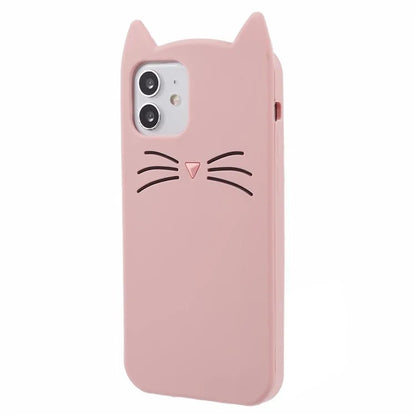 For iPhone 12 Pro Max 6.7 inch Case Anti-fall 3D Moustache Cat Phone Protective Cover