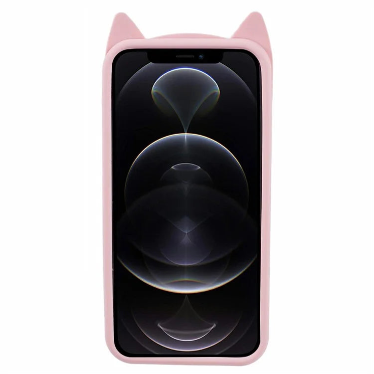 For iPhone 12 Pro Max 6.7 inch Case Anti-fall 3D Moustache Cat Phone Protective Cover