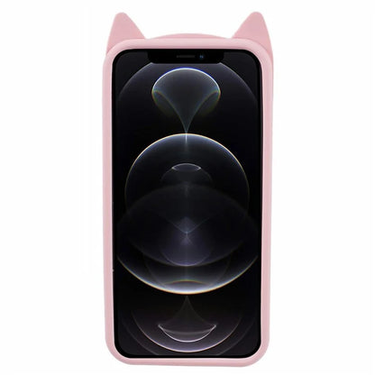 For iPhone 12 Pro Max 6.7 inch Case Anti-fall 3D Moustache Cat Phone Protective Cover