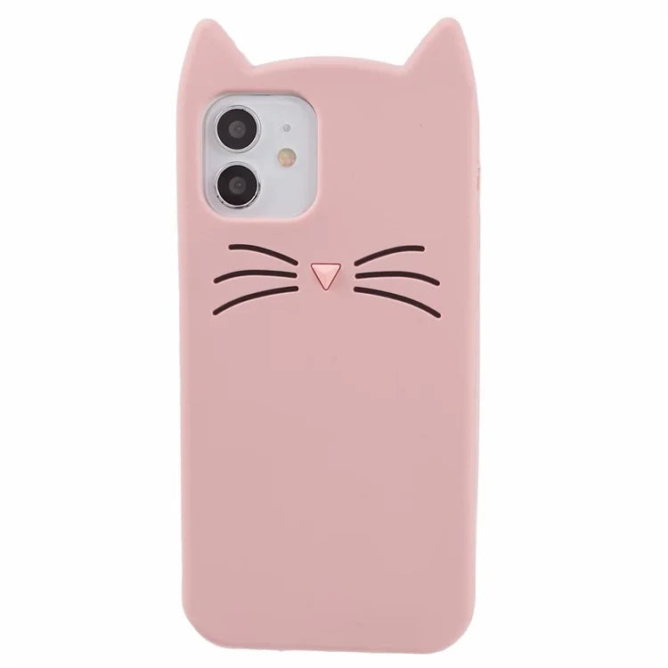 For iPhone 12 Pro Max 6.7 inch Case Anti-fall 3D Moustache Cat Phone Protective Cover