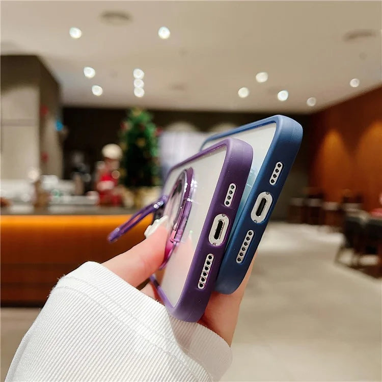 For iPhone 15 Pro Max Shockproof Case Compatible with MagSafe PC+TPU Phone Cover with Kickstand