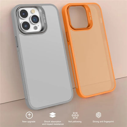For iPhone 15 Pro Max Case Camera Frame Kickstand Phone Cover with Lens Protector
