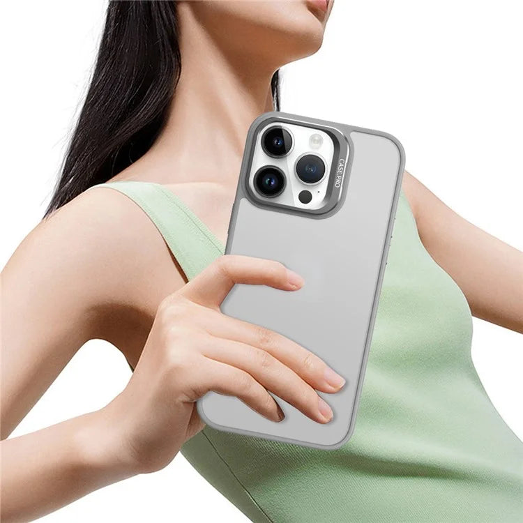 For iPhone 15 Pro Max Case Camera Frame Kickstand Phone Cover with Lens Protector