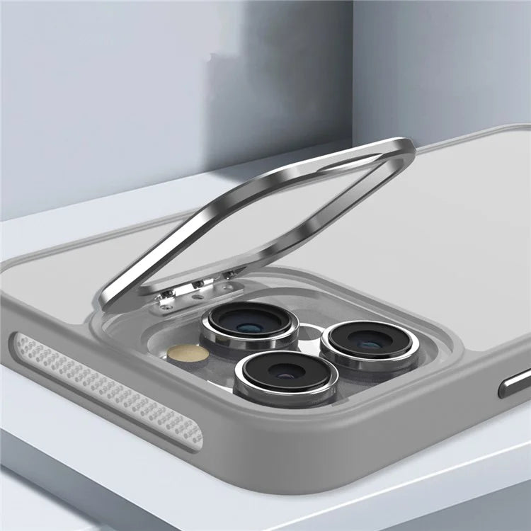 For iPhone 15 Pro Max Case Camera Frame Kickstand Phone Cover with Lens Protector
