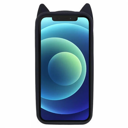For iPhone 12 mini 5.4 inch Cell Phone Cases 3D Moustache Cat Silicone Back Cover