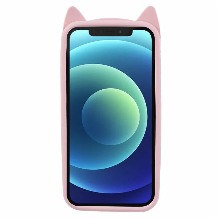 For iPhone 12 mini 5.4 inch Cell Phone Cases 3D Moustache Cat Silicone Back Cover