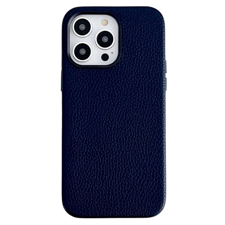 For iPhone 15 Pro Phone Case Litchi Texture PU Leather Coated TPU Phone Cover