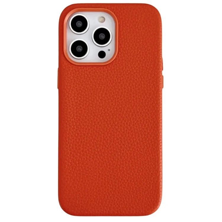 For iPhone 15 Pro Phone Case Litchi Texture PU Leather Coated TPU Phone Cover