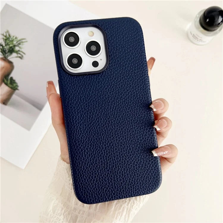 For iPhone 15 Pro Max Phone Case Litchi Texture Anti-scratch Leather+TPU Cover