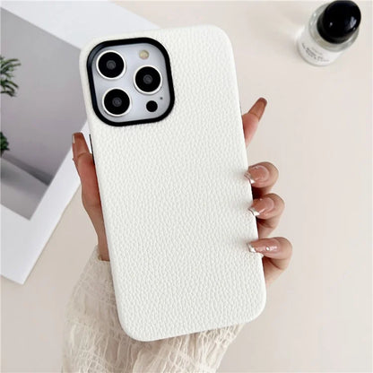 For iPhone 15 Pro Max Phone Case Litchi Texture Anti-scratch Leather+TPU Cover