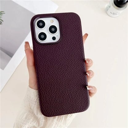 For iPhone 15 Pro Max Phone Case Litchi Texture Anti-scratch Leather+TPU Cover