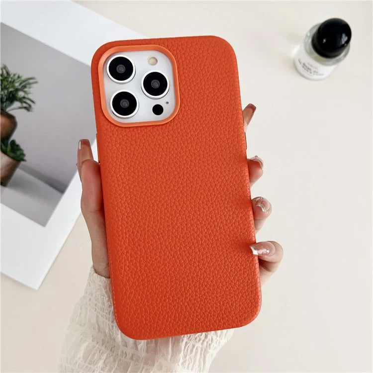 For iPhone 15 Pro Max Phone Case Litchi Texture Anti-scratch Leather+TPU Cover