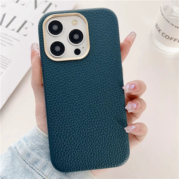For iPhone 15 Pro Max Case Compatible with MagSafe Leather Coated TPU Phone Cover