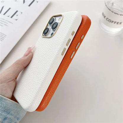For iPhone 15 Pro Max Case Compatible with MagSafe Leather Coated TPU Phone Cover