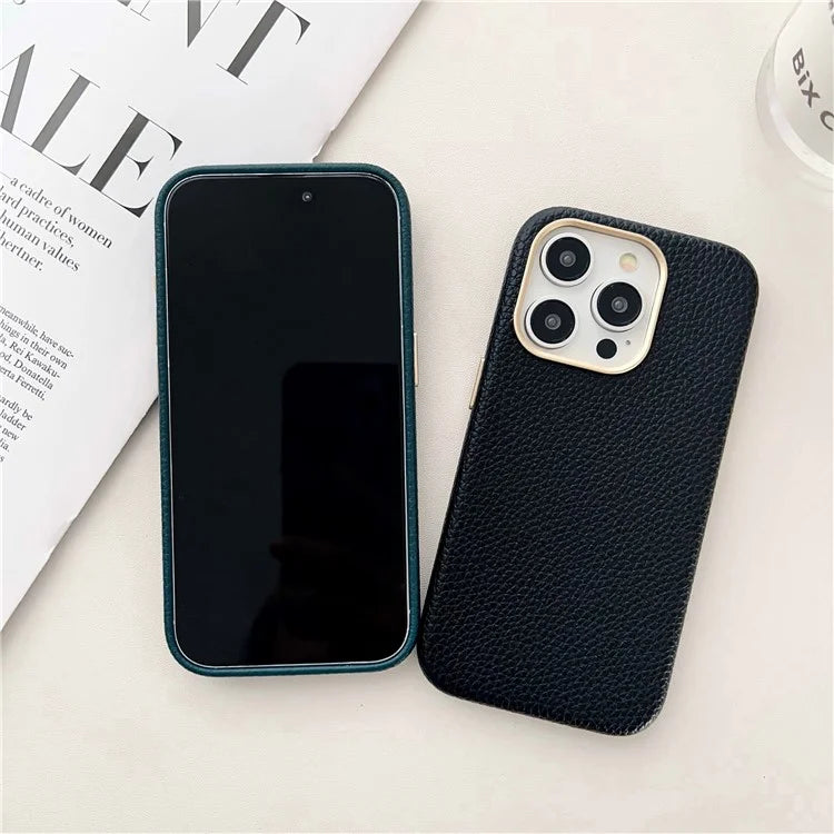 For iPhone 15 Pro Max Case Compatible with MagSafe Leather Coated TPU Phone Cover