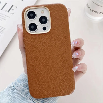 For iPhone 15 Pro Max Case Compatible with MagSafe Leather Coated TPU Phone Cover