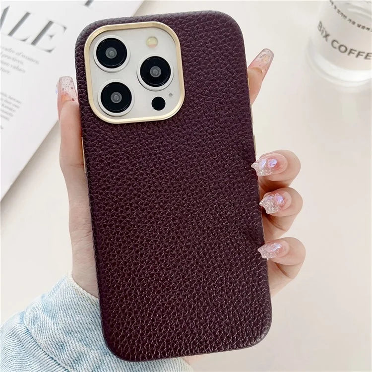 For iPhone 15 Pro Max Case Compatible with MagSafe Leather Coated TPU Phone Cover