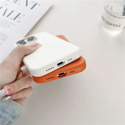 For iPhone 15 Pro Max Case Compatible with MagSafe Leather Coated TPU Phone Cover
