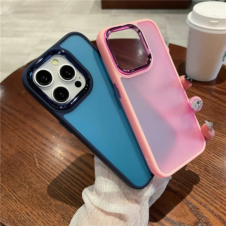For iPhone 15 Pro Case Electroplating Drop-proof PC+TPU Cell Phone Cover