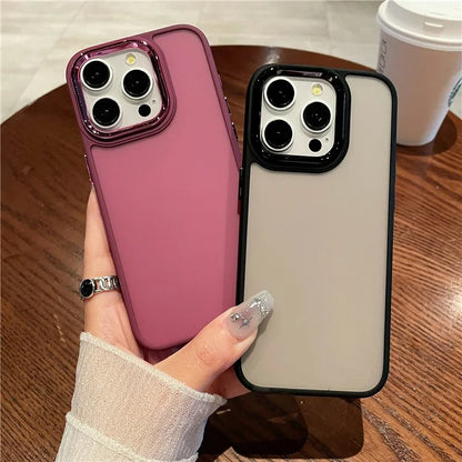 For iPhone 15 Pro Case Electroplating Drop-proof PC+TPU Cell Phone Cover