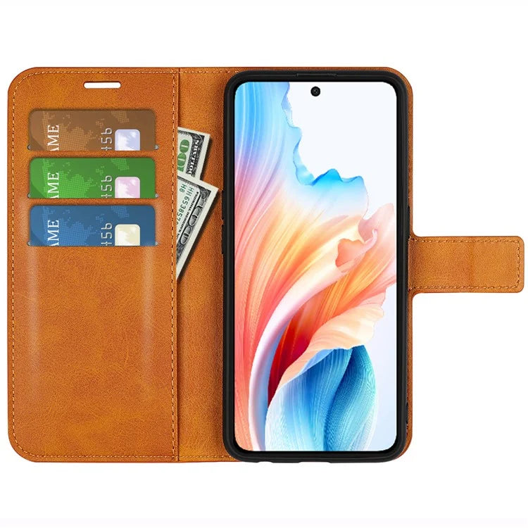 For Oppo A79 5G / A2 5G Case PU Leather Calf Texture Wallet Phone Protector