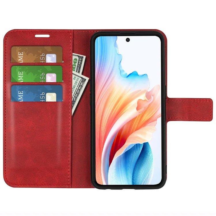 For Oppo A79 5G / A2 5G Case PU Leather Calf Texture Wallet Phone Protector