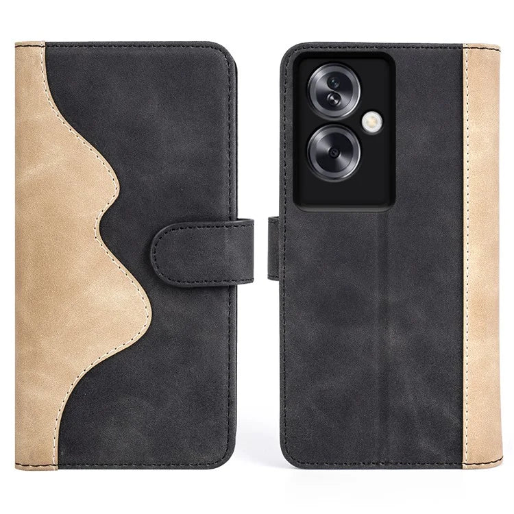 For Oppo A79 5G / A2 5G Case Color Splicing Phone Cover with Wallet Stand