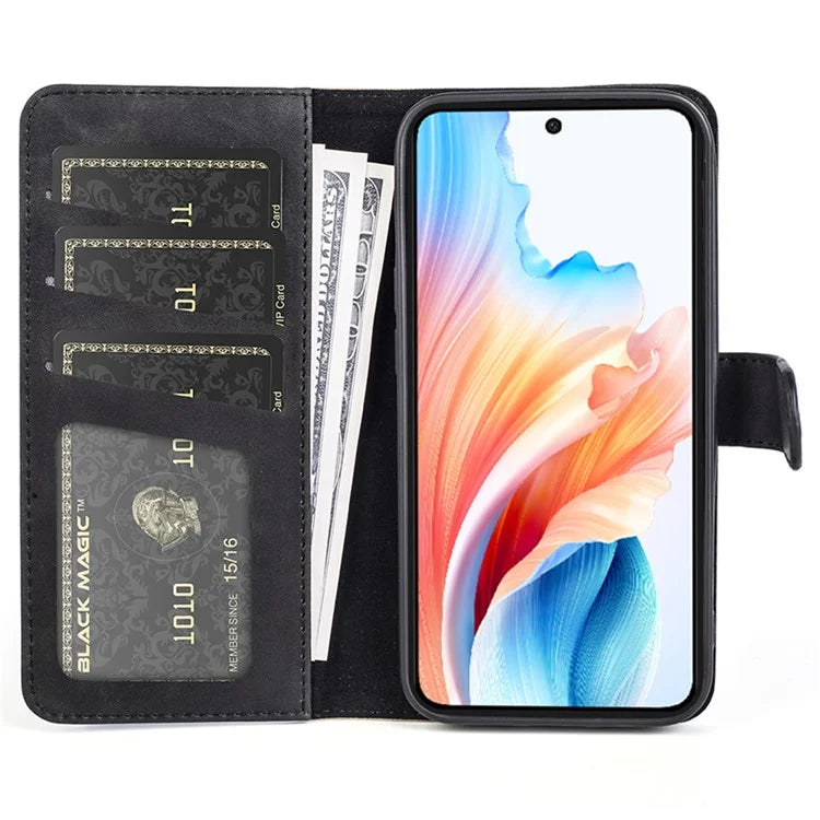 For Oppo A79 5G / A2 5G Case Color Splicing Phone Cover with Wallet Stand