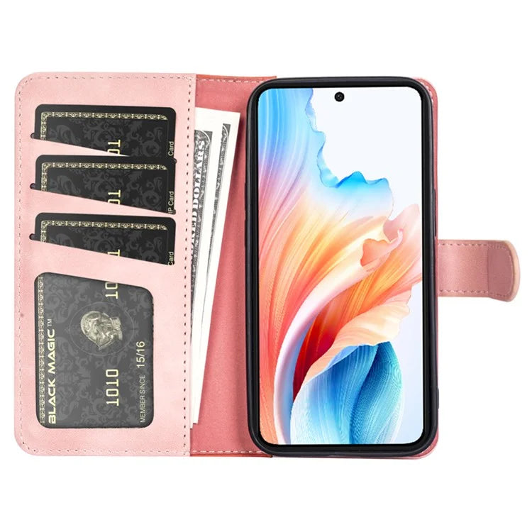 For Oppo A79 5G / A2 5G Case Color Splicing Phone Cover with Wallet Stand