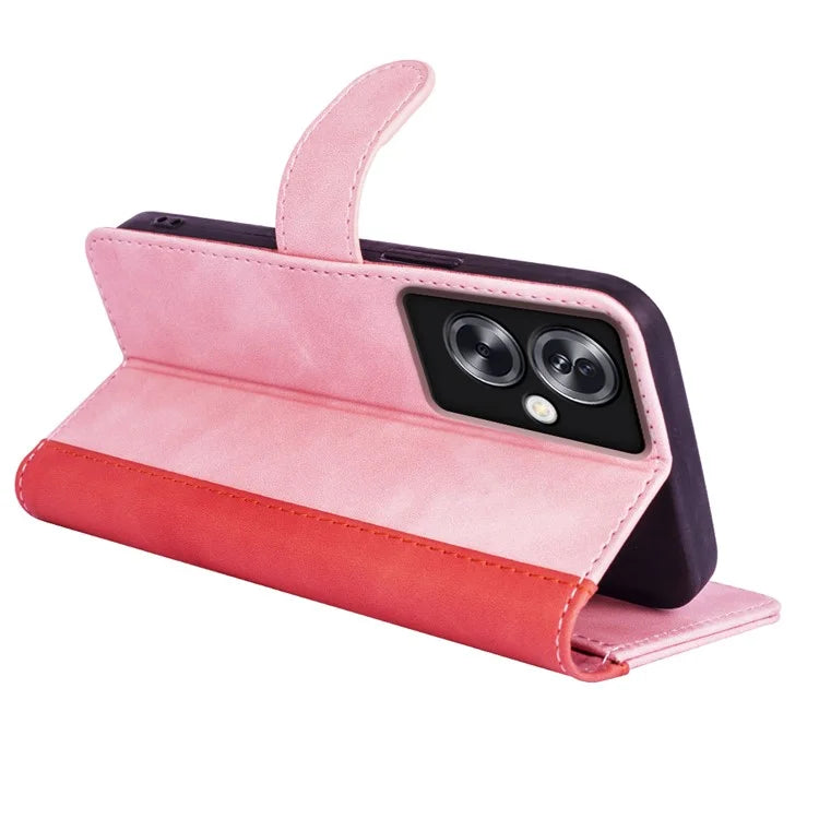 For Oppo A79 5G / A2 5G Case Color Splicing Phone Cover with Wallet Stand