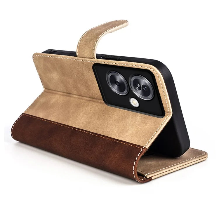 For Oppo A79 5G / A2 5G Case Color Splicing Phone Cover with Wallet Stand