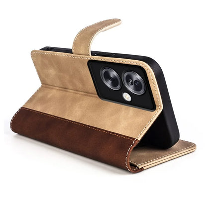 For Oppo A79 5G / A2 5G Case Color Splicing Phone Cover with Wallet Stand