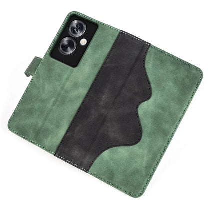 For Oppo A79 5G / A2 5G Case Color Splicing Phone Cover with Wallet Stand