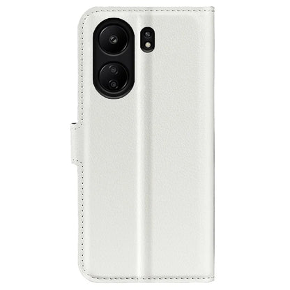 For Xiaomi Redmi 13C 4G / Poco C65 4G Case Litchi Texture Leather Phone Cover with Magnetic Closure