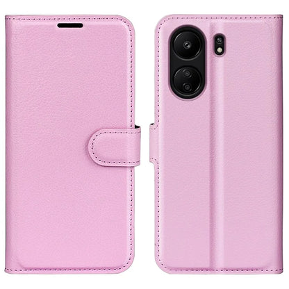 For Xiaomi Redmi 13C 4G / Poco C65 4G Case Litchi Texture Leather Phone Cover with Magnetic Closure