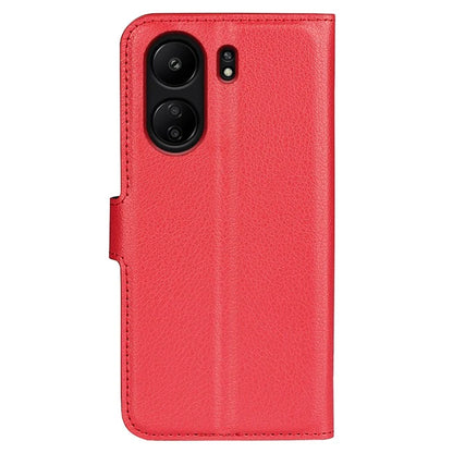 For Xiaomi Redmi 13C 4G / Poco C65 4G Case Litchi Texture Leather Phone Cover with Magnetic Closure