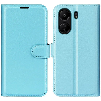 For Xiaomi Redmi 13C 4G / Poco C65 4G Case Litchi Texture Leather Phone Cover with Magnetic Closure