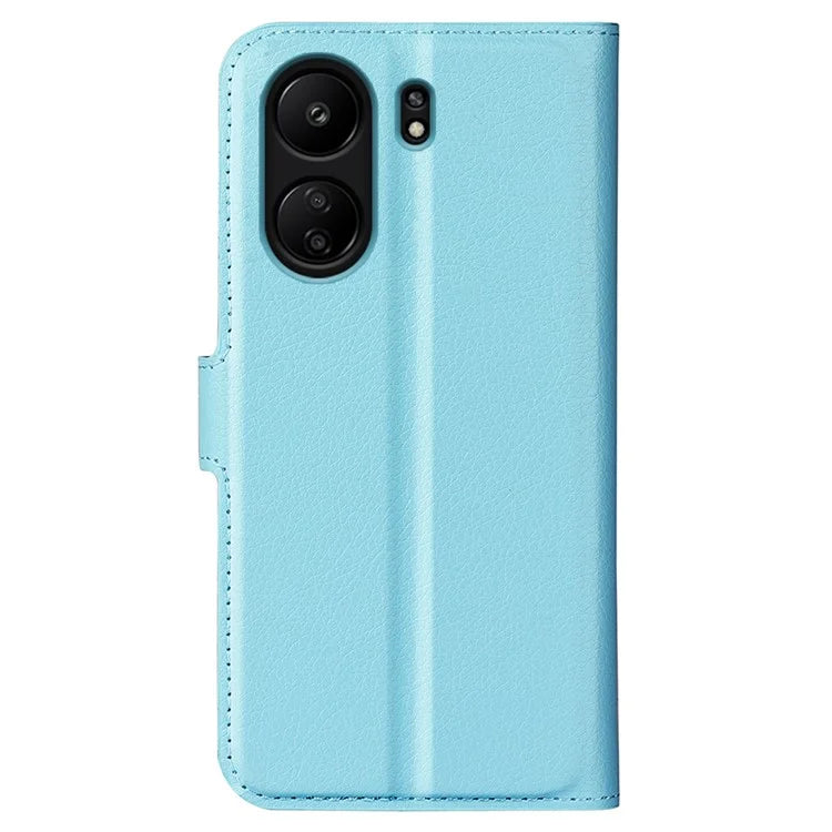 For Xiaomi Redmi 13C 4G / Poco C65 4G Case Litchi Texture Leather Phone Cover with Magnetic Closure