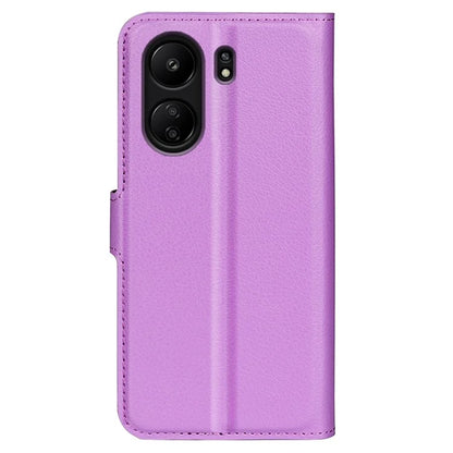 For Xiaomi Redmi 13C 4G / Poco C65 4G Case Litchi Texture Leather Phone Cover with Magnetic Closure