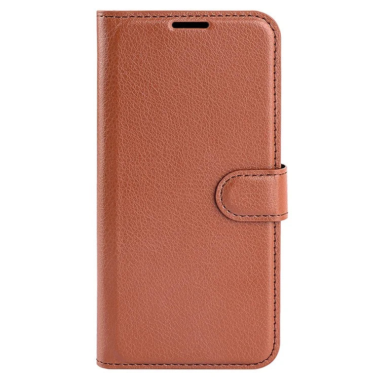 For Xiaomi Redmi 13C 4G / Poco C65 4G Case Litchi Texture Leather Phone Cover with Magnetic Closure