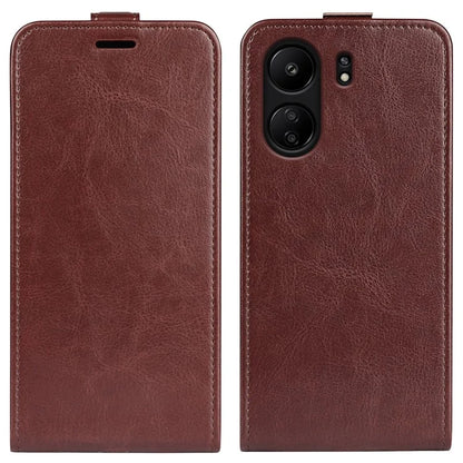 Vertical Flip Case for Xiaomi Redmi 13C 4G / Poco C65 4G Shell Crazy Horse Texture Leather Phone Cover