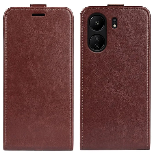 Vertical Flip Case for Xiaomi Redmi 13C 4G / Poco C65 4G Shell Crazy Horse Texture Leather Phone Cover